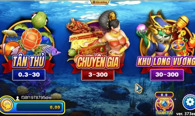 Các phòng chơi trong game Bắn Cá Rồng U888