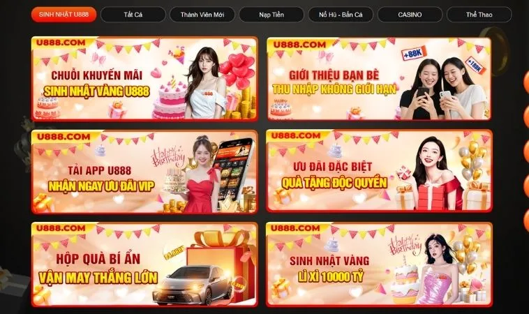 Chớp Ngay Khuyến Mãi Tại U888 Cực Sốc Chỉ Có Trong 48H 1 Vô vàn các chương trình Khuyến Mãi Tại U888 hấp dẫn tặng hội viên