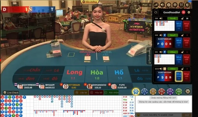 Các cửa cược trong Dragon Tiger U888